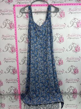 Simone dress long maxi style flowers Blue Floral blue white grey Maxi Dress